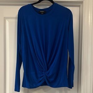 Karen Kane Cobalt Blue Long Sleeve Twist-Front Top